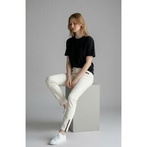 Rag & Bone White Skinny Jeans Size 27 28” Inseam NWOT Zip Detail Denim